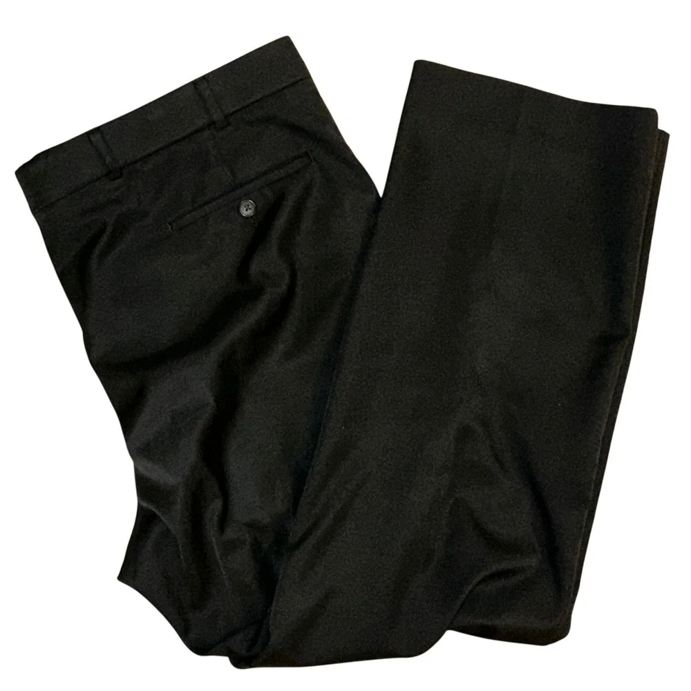 Ballin Comfort-EZE Mens Black Dress Pants Flat Front Trousers 42x28